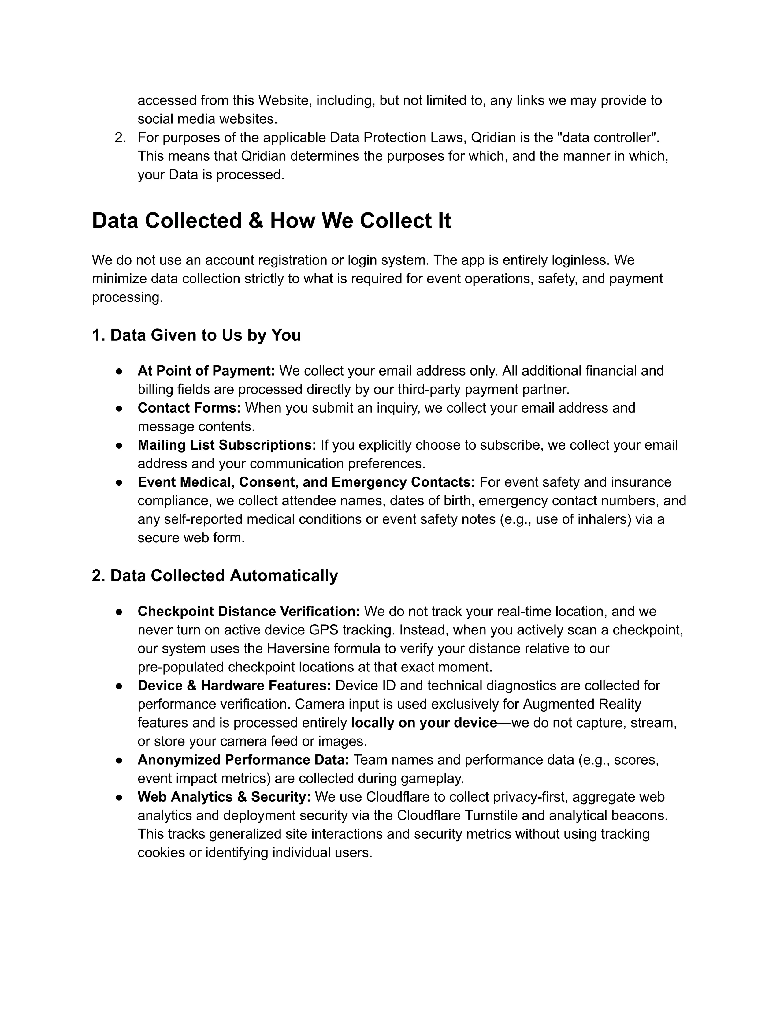 QRidian Privacy Policy Page 2